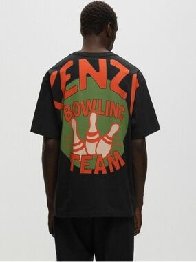 Kenzo Bowling Team Oversize Tee Black Short sleeve sz XL graphic designer